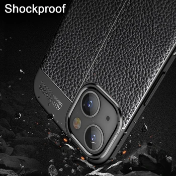 KEYSION Shockproof Primeru za iPhone 13 Pro Max 13 mini Usnje mehko Teksturo Silikonski Telefon nazaj kritje za iPhone 12 Pro Max 11