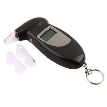 Alkohol Dih Tester z ustniki Breathalyzer Analyzer Detektor Test Keychain Breathalizer Breathalyser Naprave