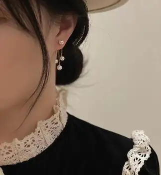 Moda Cirkon Tassel Sprednji In Zadnji Uhani Za Ženske v korejskem Slogu 2021 Novo Earings Nakit, dragulji, Trgovina