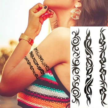 Indijski Totem Začasne Tetovaže Za Ženske, Dekleta Realistične Pravljice Metulj Rose Ponaredek Tattoo Nalepke DIY Gleženj Roko Nepremočljiva Tattoo