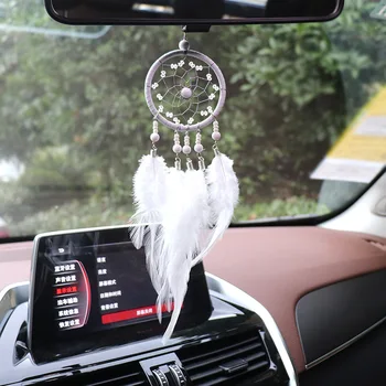 Avtomobilska dodatna oprema rearview mirror obesek okraski okraski lovilec sanj, obesek pero car interior decoration obesek