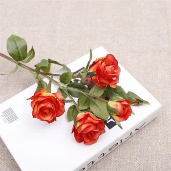 Umetno Visoke kakovosti Svetlo Umetno Majhni Vrtnice Umetno Cvetje Umetno Rose Šopek Cvetlični Aranžma dodatki