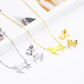 Ogrlica Nov Modni Srčkan Konjske Živali ogrlice iz nerjavečega jekla ogrlica Za Ženska Darilo 2021 Nakit Darilo