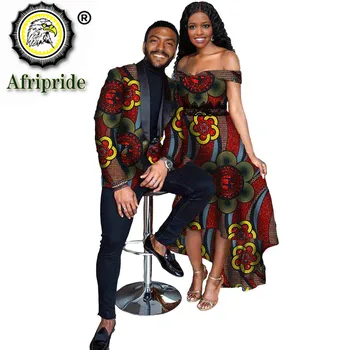 Afriška Oblačila za Nekaj Afriških Obleke za Ženske Čipke Obleko Maxi Moške Formalno Jakno Tiskanja Obleke za Stranko Poroko S21C001