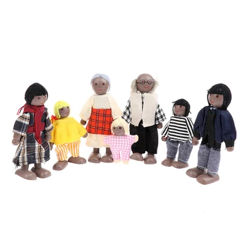 Lesene Lutke Igrače Številke Pohištvo Hiša Družine Malih Ljudi Lutka Igrača Za Otrok Otroka Enfants Brinquedos Infantis Igra, Igrača