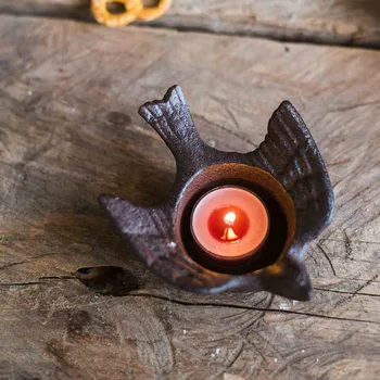 Ptica obliko doma dekor Retro Tealight svijećnjak Ustvarjalne litega železa pepelnik rojstni dan, poročno zabavo dobave Nakit Organizator