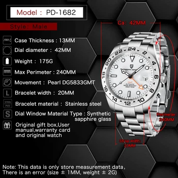 2021 Pagani Design GMT Gledati Moške Avtomatsko Mehansko uro Razkošje iz Nerjavečega Jekla, 100 M Nepremočljiva Moške Gledajo Reloj Hombre