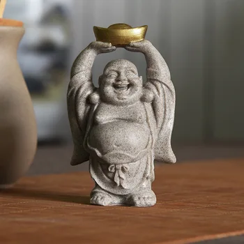 Peščenjak smolo kip smeh buda Kitajski Bog Bogastva, Smeh Buda Doma dekoracijo figurice Kreativna darila