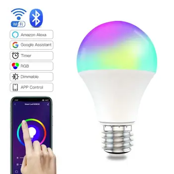 15W Smart Žarnice, LED Lučka za Delo Belo Zatemniti časovna Funkcija Žarnica Glasovni Nadzor Svetilke Žarnice Opremo Doma