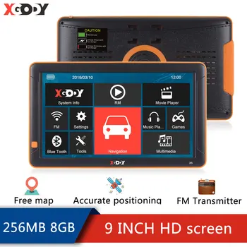 XGODY 9 Palčni GPS Navigacijski Za Tovornjak Avto GPS Navigator 256MB+8GB Navigacija Auto Zaslon na Dotik Sat Nav Prost Zemljevid