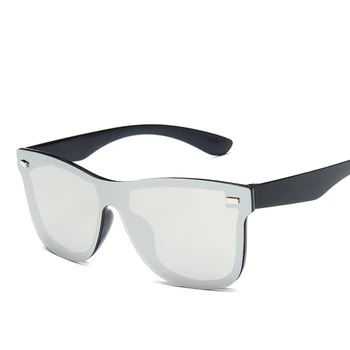 Moda Pravokotnik iz Enega kosa moška sončna Očala Sijoče Pisane Prevlečeni Anti-glare sončna Očala Za Moške UV400