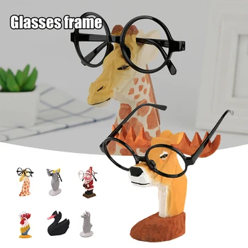 Ustvarjalne Lesa, Ročno Izrezljano Eyeglass Imetnik Spektakel Stand sončna Očala Imetnik Živali, Figur za pisarne Doma Dekor