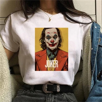 Moda Joker Tshirts Risanka Grafiko, Tiskanje Ženska T-majica Bele žene Tshirts Poletje Priložnostne Harajuku T Shirt Femme Vrhovi