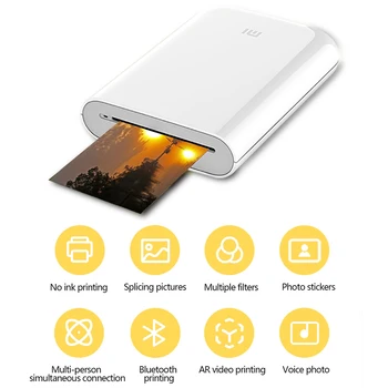 Xiaomi AR Tiskalnik Prenosni Mi Fotografijo Pockt Tiskalnik 300 dpi DIY Delež 500mAh Bluetooth, združljiva Potovanja Sliko Tiskalnika APPControl