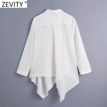 Zevity 2021 Ženske Moda Barva Robom Nezakonitih Delavska Bluzo Ženske posamezno Zapenjanje Priložnostne Majice Elegantna Blusas Vrhovi LS9424