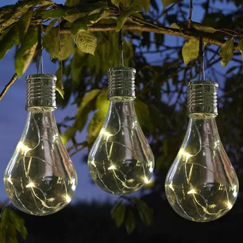 Nepremočljiva Sončne Vrtljiv Zunanji Vrt, Kamp Viseče Luči LED Sijalka Viseče Luči za stranke#w