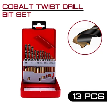 1.5-6,5 mm 13pcs Kobalt Twist Drill Bit Nastavite HSS za Kovine, električno Orodje Pribor Drill Bit Orodje
