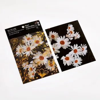 1pack Zlato Porjavelost Cvet Nalepke PVC daisy Rastlin Scrapbooking Tiskovine Dnevnik Album Dekor Daisy Steno 175*105mm