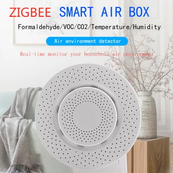 Tuya ZIGBEE 3.0 Smart Air Box Formaldehyd VO Ogljikovega Dioksida Temperatura Vlažnost Senzor za Avtomatizacijo Alarm Detektor Pametni Dom