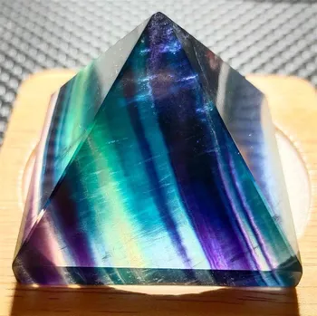 Naravni Mavrica Kristalno Egiptovske Piramide Fluorite Točke Zdravilne Meditacije Energije Kamen Ametist