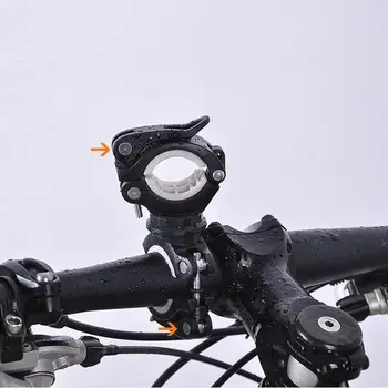 360-Stopinjski Vrtečih Kolesarjenje Kolo Svetlobe Dvojno Držalo LED Spredaj Svetilka Svetilka Črpalka Krmilo Gori Nosilec Koles Accessorie bl