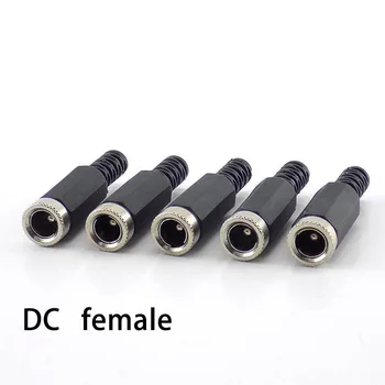 5/10pcs DC ženski moški Konektorji Vtič 5,5 mm x 2.1 mm Moški Ženski Vtičnica Socket Adapter Električne Žice sponke Za DIY