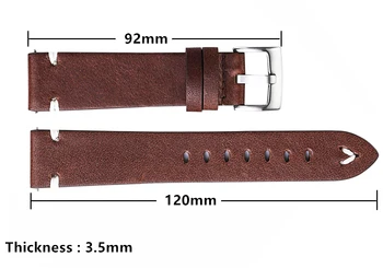 Usnje Watchband 18 mm 20 mm 22 mm Olje, Vosek Resnično jermenčki za Rdeče Rjava Ročno s Hitro Sprostitev Cowhide Zapestnica Za Orodje S3