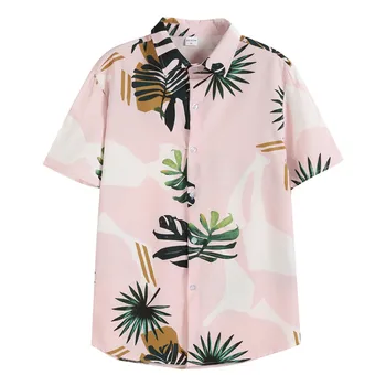 Moške Tiskanja Poletje Vroče Prodati Plaži Majica Fashion Visoke Kakovosti Kratek Rokav Cvetlični Svoboden Priložnostne Havajske Srajce