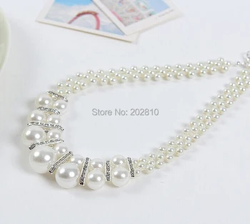 Nov slog fine quanlity priložnostne, športni ženske Nastavite konica kristalno pearl nakit ogrlica poceni pearl chokers ogrlica za ženske