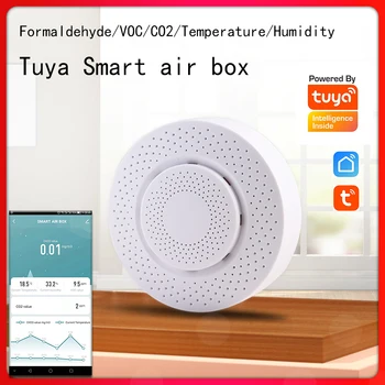 Visoka Kakovost Tuya Wifi Smart Air Box Formaldehida VOC Ogljikovega Dioksida Temperatura Vlažnost Senzor Pametni Dom, Avtomatizacija Detektor