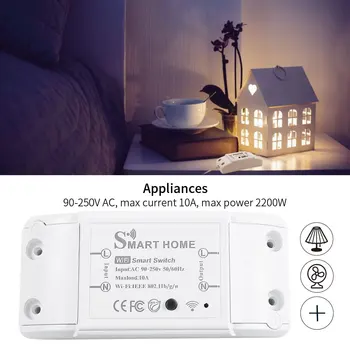 Mini DIY Modul Wifi Stikala za Luč Mobilno APLIKACIJO Remote Control Stikalo 220V Pametni Dom Električna Stikala z Alexa Google