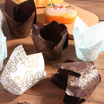 50 Kos/paket Torto Plesni Muffin Cupcake Papir Skodelice Papir Primerih Oilproof Cupcake Linijskih Peko Skodelice, Pribor