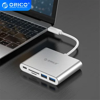 ORICO Aluminija Tip-C ZVEZDIŠČE USB C do Več USB3.0/VGA/SD TF Card Reader Splitter PD Polnilnik OTG Docking Za Prenosnik Macbook