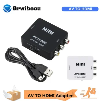 Grwibeou AV ZA HDMI je združljiv AV Pretvornik ZA HD-MI Pretvornik Adapter Mini Kompozitni CVBS, Da HD AV2HD Audio Converter AV2HD
