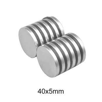 1/2/3/5/10PCS 40x5 Velik Krog Močan Magnet, 40mmx5mm Večino Stanja Neodymium Magnetom 40x5mm Stalno NdFeB Močan Magnet disk 40*5