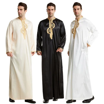 HaleyChan Arabsko Muslimanskih Moških Thobe Thawb Caftan Islamska Oblačila Dubia Visoke Kakovosti Abaya arabski Obleko Hiša Robe za Moške Indijski