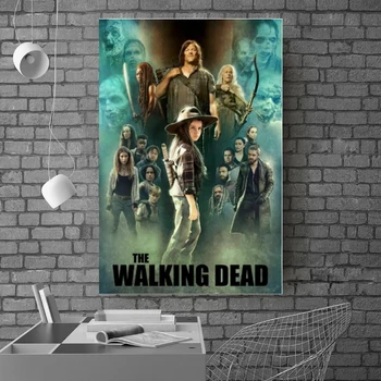Walking Dead Sezone 9 Judith Daryl Carol Michonne Jezus Art Film PrintPoster Doma Stenski Dekor