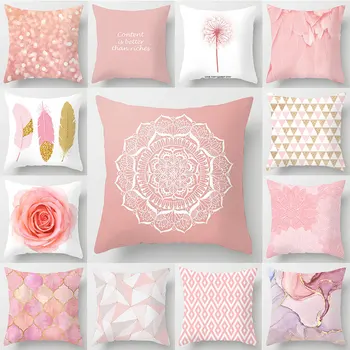45 cm roza Pillowcases rose romantično Pillowslips Geometrijske Blazino Primerih je Začetni Material Blazino Kritje Doma Tekstilnih Izdelkov, vroče