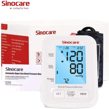 Sinocare 3pcs Krvni Tlak Monitor Samodejno BP Pralni Srčnega utripa Utrip Monitor dolge Hlačnice Digitalni 3-barvni LCD-Zaslon