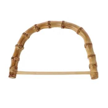 1Pc D oblika Bambusa Ročico za Ročno Torbico DIY Tote Torbici Okvir, zaradi Česar Vrečko Obešalnik 11 cm LX9F