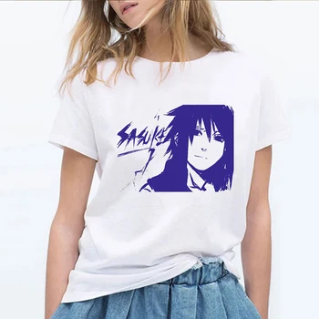 Ženske T-shirt Naruto Manga 90. letih Estetska Oblačila O-vratu, Kratka Sleeved Harajuku Anime Unisex Ulične Pari Prevelik T-shirt