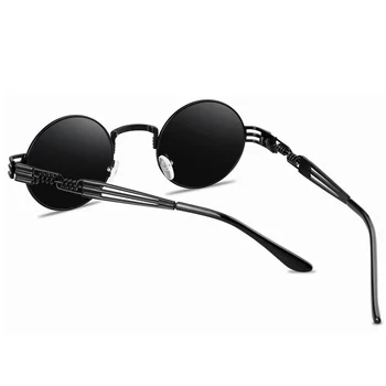 Moda Steampunk sončna Očala blagovne Znamke Design Ženske Moški Retro Krog Kovin Punk sončna Očala UV400 Odtenki Očala