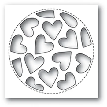 Novo Srca Stitched Krog Okvir 2020 Rezanje Kovin Matrice za DIY Scrapbooking in Kartico, zaradi Česar Dekor Reliefi Obrti Št Znamk