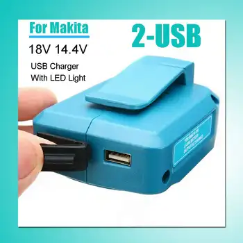 Prenosni USB Adapter 2-USB Za Makita Orodja za Polnjenje Baterije, Adapter za Napajanje Polnilnik za Mobilni Telefon, električno Orodje, Baterije