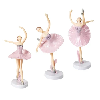 3Pcs Plesalka Balerina Torto Pokrivalo Miniaturne Figurice, Ples, Gibanje Igrače
