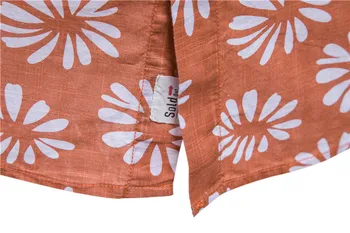 AIOPESON Havajih Slog Rokavi Moški Cvet Natisnjeni Bombaž Kakovosti Plaži Majica za Moške 2021 Novo Poletje Kratek Rokav Moške Srajce