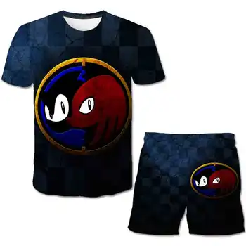 3d Fantje Nadzvočno Sonic Tiskanja Oblačila Otroci Oblačila Dekleta Plašč T-majice Kostum Otrok Summer Set Tees Otroške Majice Fant Hlače