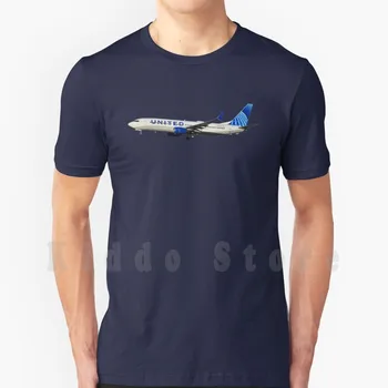 Združeno 737-800 T Shirt Diy Velika Velikost Bombaž Združenih Boeing 737 800 737 Letenja Letala Pilot Piloti Letališča Letališča