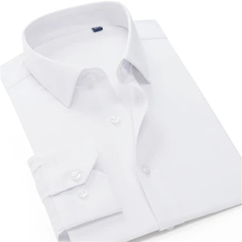 Več Barv, Velikosti 10XL Poslovni Moški Non-iron Dolgo sleeved Majica Classic Stranka Obleko Urad Stretch Priložnostne Belo Srajco