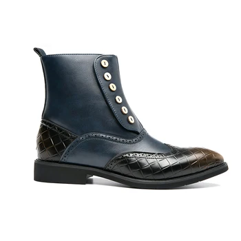 2021 Pomlad Moške Brogue Čevlji Moški Čevlji Umetno Usnje Design Moški Gleženj Boot Plus Velikost 48 Čevelj za Moške čevlji moški oblikovalec čevlji